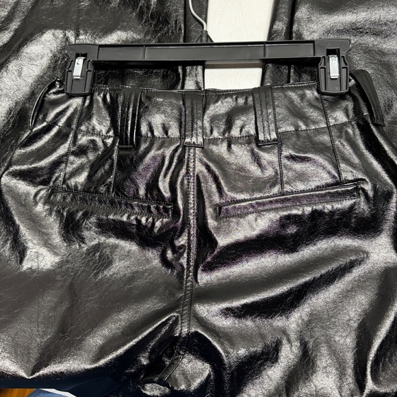 Free people faux leather pants size 0 wide leg high rise - Picture 6 of 14